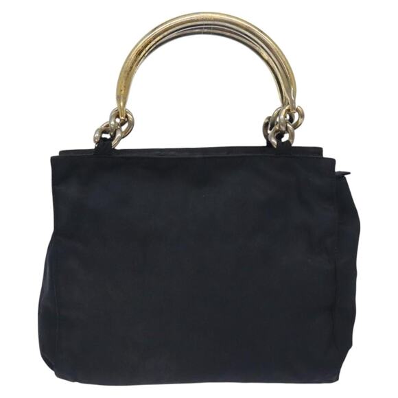 PRADA Hand Bag Nylon Black Gold - Picture 3 of 12